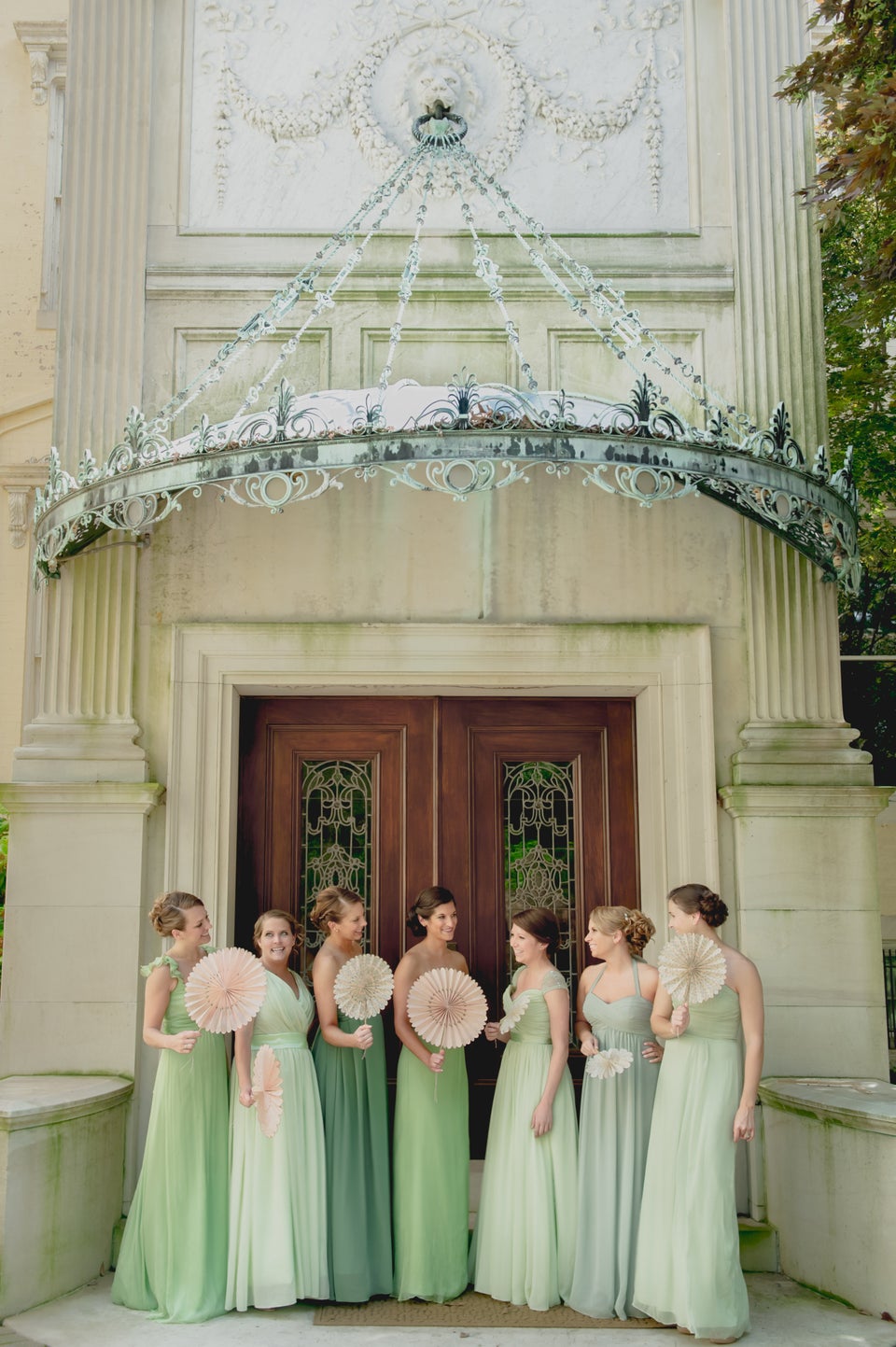 Green Ombre Mismatched Bridal Parties Dresses
