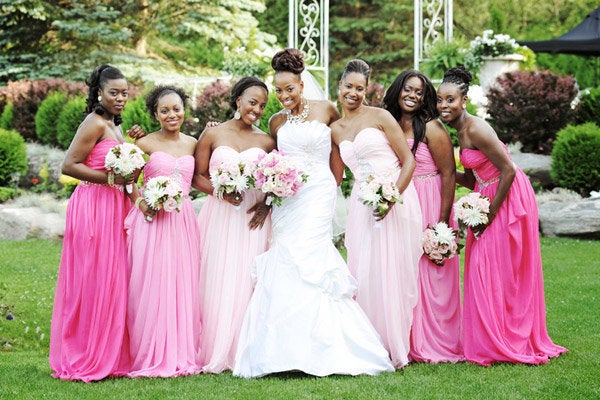 Bridal parties best sale with different dresses