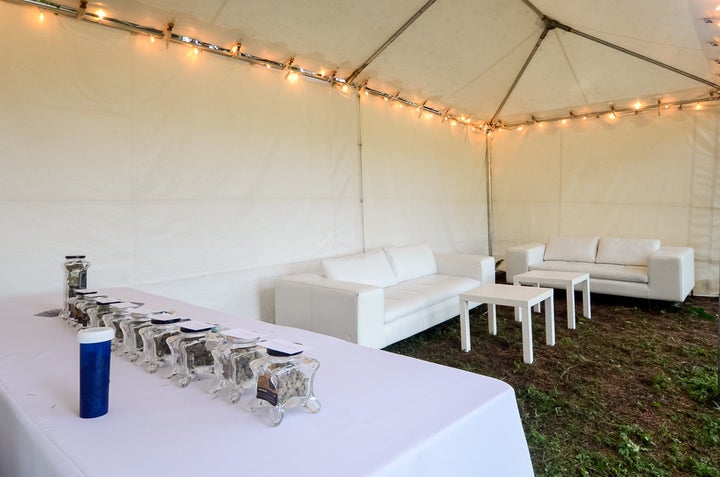 The 'weed bar,' along with a tent to keep smoke contained.