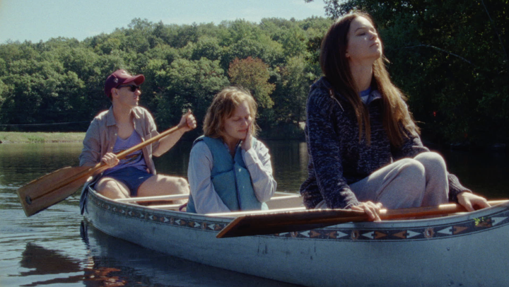 Patrick Fugit, Elisabeth Moss and Katherine Waterston star in a scene from "Queen of Earth."