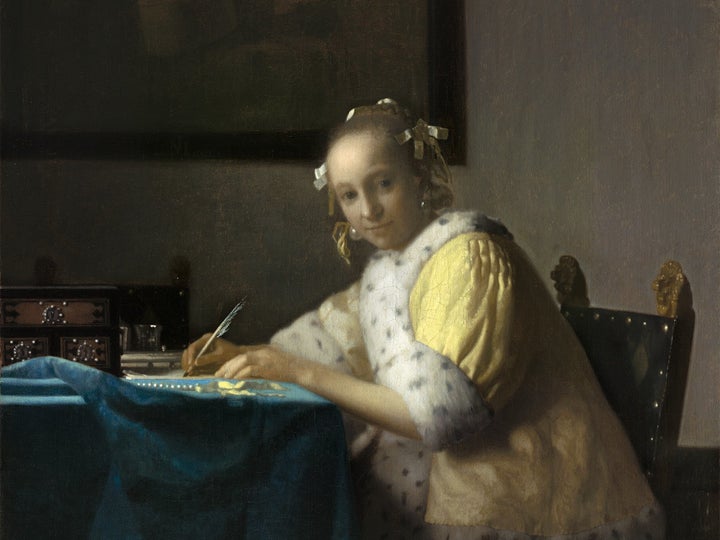 Johannes Vermeer, A Lady Writing, about 1665. Oil on canvas. National Gallery of Art, Washington, Gift of Harry Waldron Havemeyer and Horace Havemeyer, Jr., in memory of their father, Horace Havemeyer, 1962.10.1