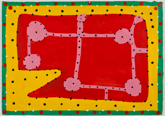 Ngarra, Yalyalji and Malngirri, 2006 Synthetic polymer paint on paper. 14 x 20 inches. © Ngarra estate, courtesy Mossens