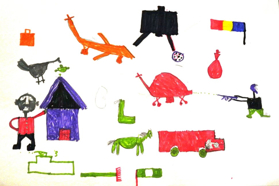 <span>A picture by a 12-year-old boy, a Nigerian refugee who fled Boko Haram attacks.</span><span> </span>
