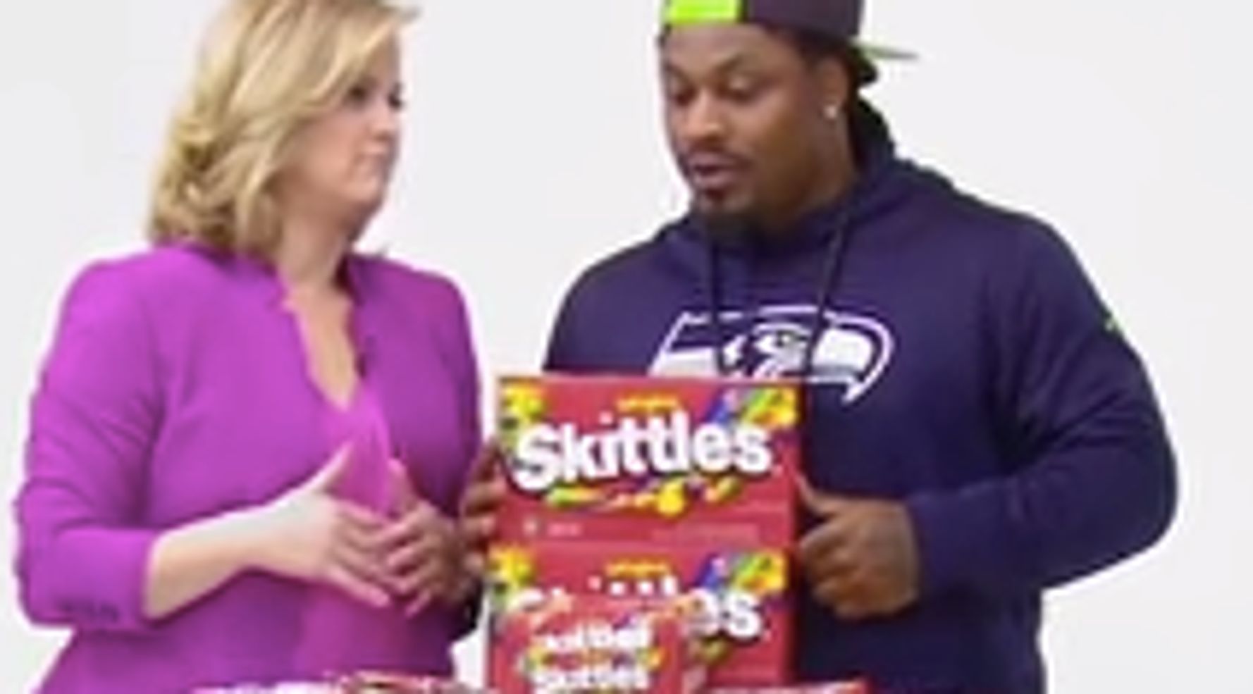 Marshawn Lynch, Real-Life Skittles Superfan, Even Works Out With