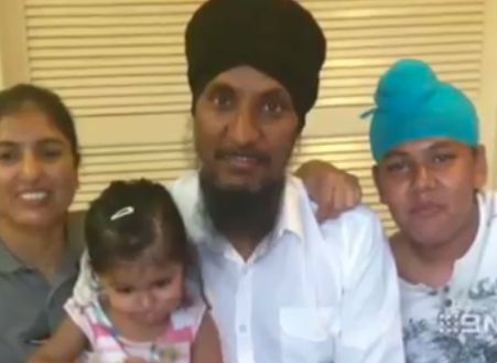Tejinder Singh with his family.