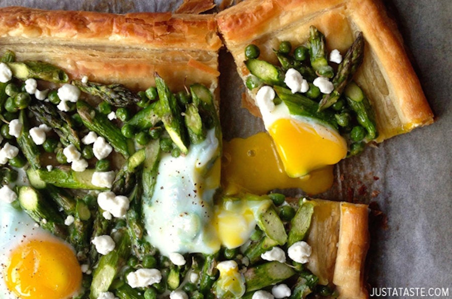 Asparagus, Goat Cheese & Egg Breakfast Tart