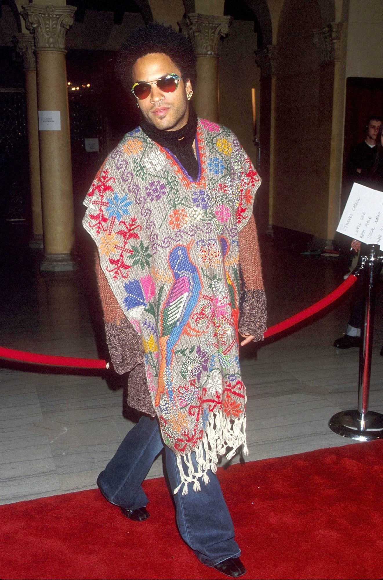 That time he showed up for a Grammy nominees photo shoot wearing this colorful knitted poncho.