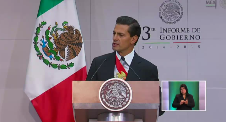 Mexican President Enrique Peña Nieto delivered his third state of the union speech on Sept. 2, 2015. 