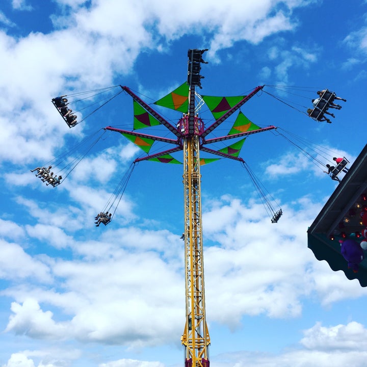 White-knuckle amusement rides were a highlight of the fair's midway. 