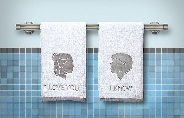 These Han and Leia hand towels.