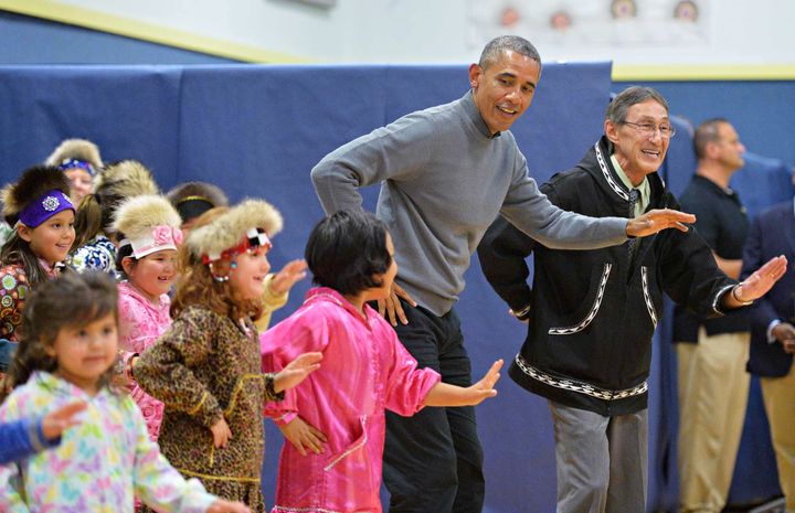 Obama joined children in a dance on Wednesday.