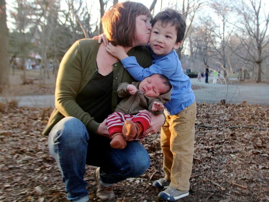 Eli and Henry with Grandma Gina