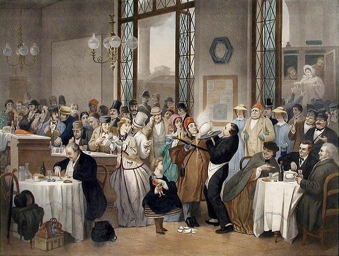 Antoine Gustave Droz, "Railway Refreshment Room," 1864