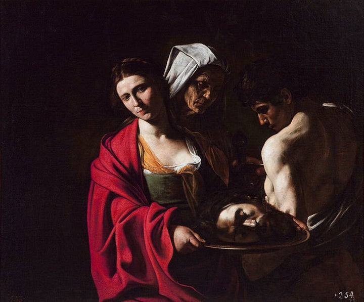 <a href="https://commons.wikimedia.org/wiki/File:CaravaggioSalomeMadrid.jpg">Caravaggio, "Salome with the Head of John the Ba