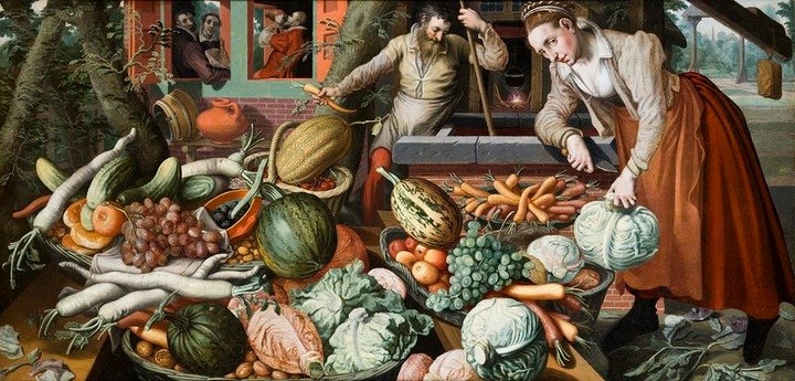 <a href="Pieter Aertsen (circa 1508–1575) Link back to Creator infobox template wikidata:Q326548 Title Market Scene Des