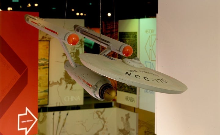 The Enterprise on display at the National Air and Space Museum's Rocketry and Spaceflight gallery in 1987. The Smithsonian is looking to restore the model to its 1967 appearance. 