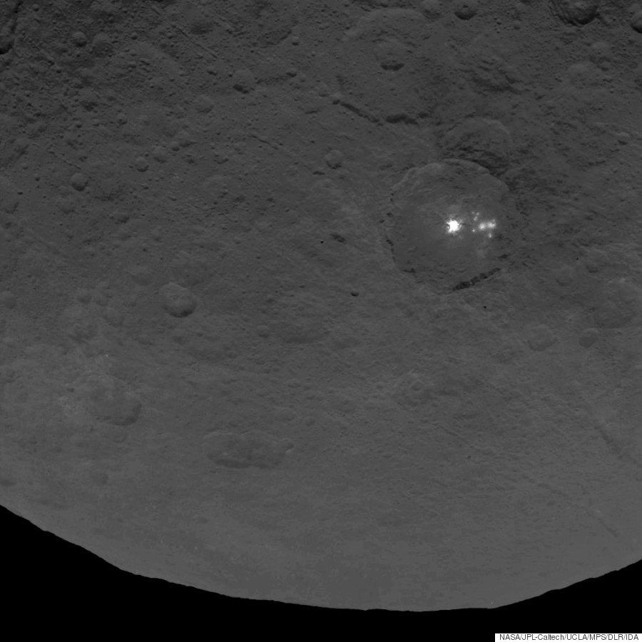 A photo taken of the crater in June shows the bright spots at a distance of 2,700 miles.