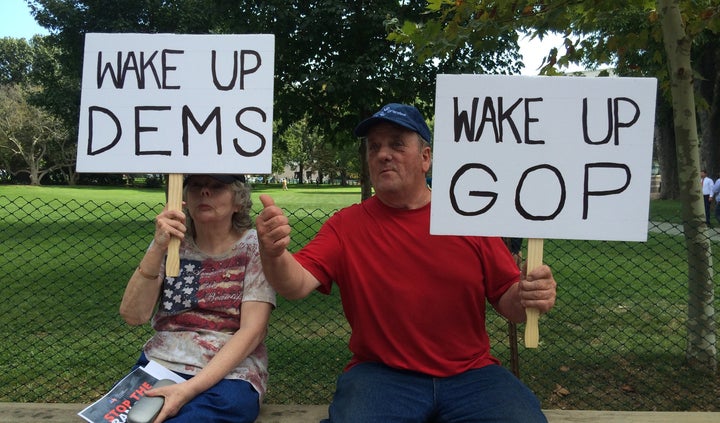 Doug Carlson and his wife, both of West Virginia, said they're frustrated with politicians from both parties. 