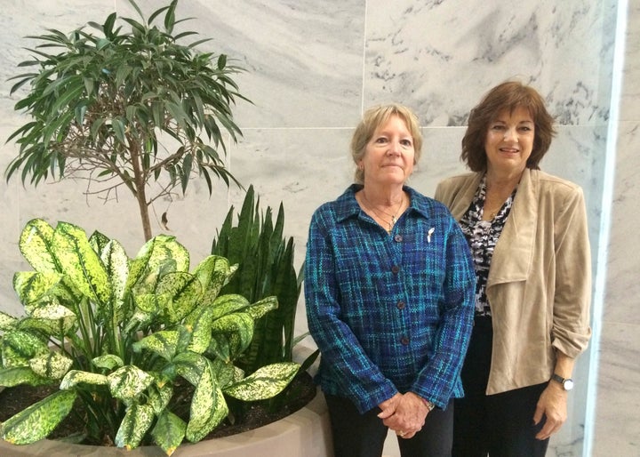 <p>Michelle DeFord and Karen Meredith, pictured in the Hart Senate Office Building, traveled to Washington, D.C. to push lawmakers to support the Iran deal. </p>