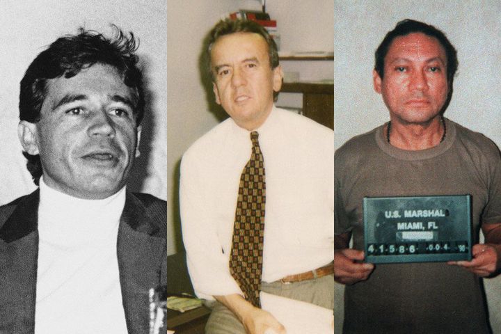 As a DEA informant, Carlos Toro (center, in the 1980s) gathered intelligence that helped take down such legendary figures as cartel kingpin Carlos Lehder (left) and Panamanian dictator Manuel Noriega (right).