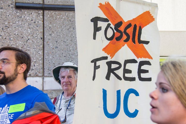 Fossil Free UC taking action at the University of California Regents Meeting in Sacramento. The university system announced on Wednesday that it had divested $200 million from coal and sands investments.