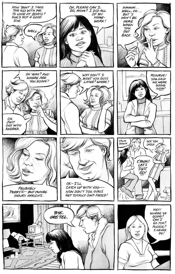 A page from Gloeckner's graphic novel The Diary of a Teenage Girl.