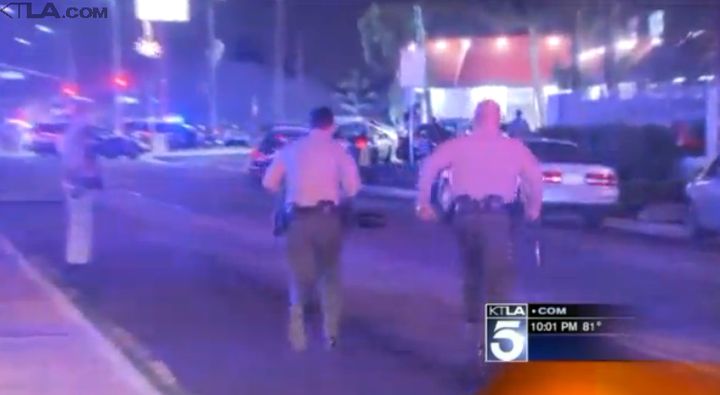 Los Angeles-area police threw flashbang grenades before swarming into the restaurant to end the standoff.