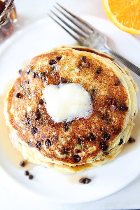 Chocolate Chip Pancakes - Two Peas & Their Pod