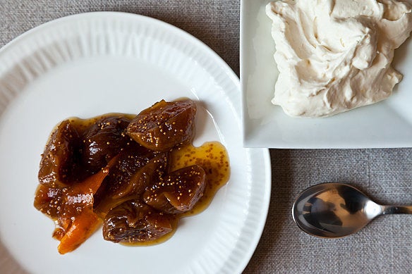 Drunken Honeyed Figs with Lemon Mascarpone Whipped Cream