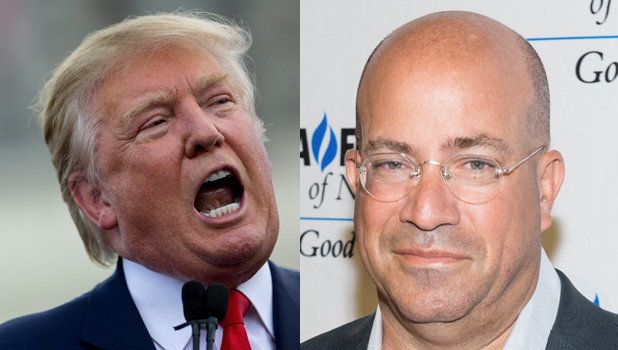 Donald Trump (left) is getting too much coverage on CNN, staff complain, in part because of the directive from CNN President Jeff Zucker (right) to cover the candidate.