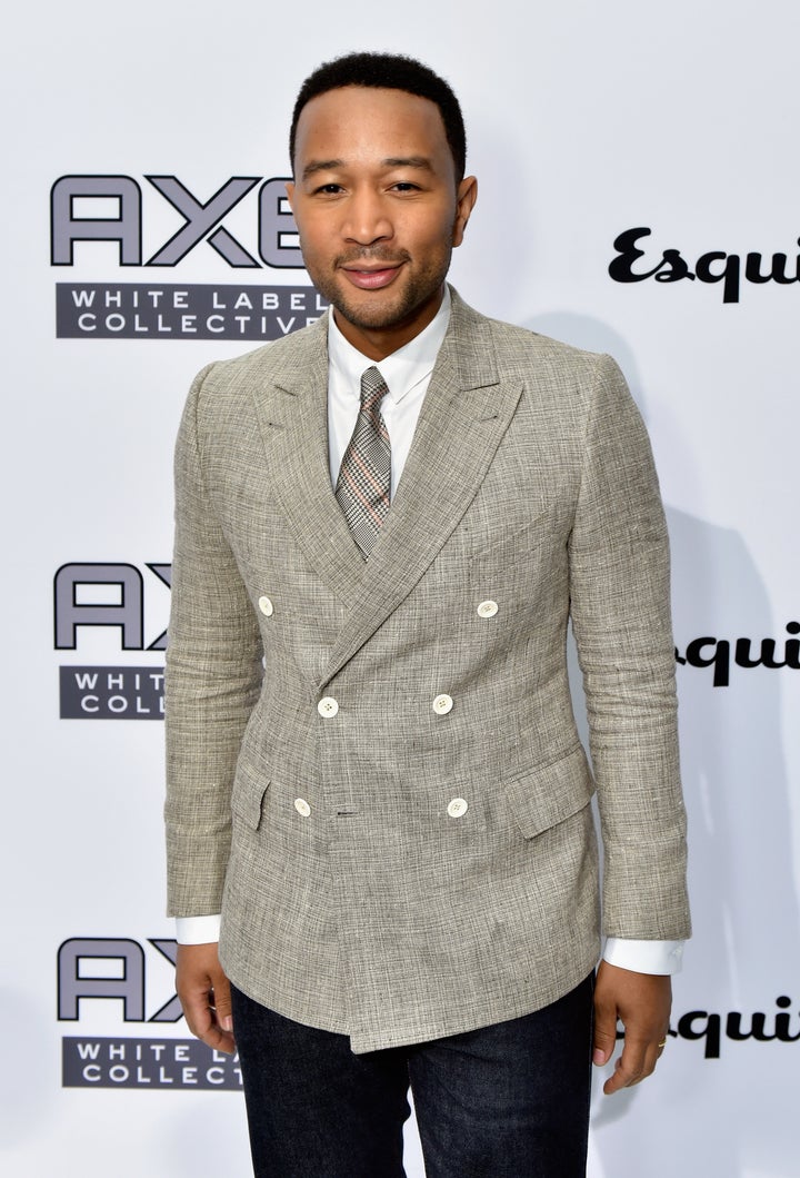 John Legend at the AXE White Label Collective party, wearing Billy Reid.
