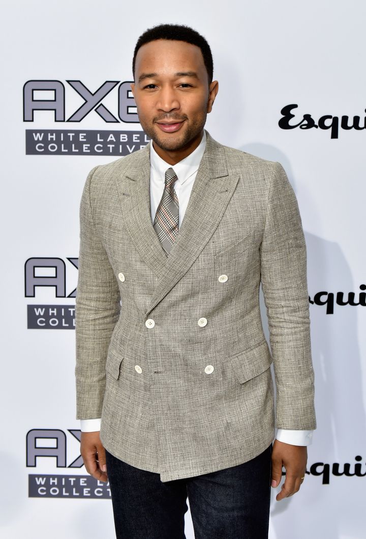 John Legend at the AXE White Label Collective party, wearing Billy Reid.