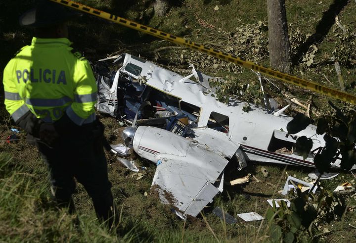 Two people died when a plane carrying crew members from a film starring Tom Cruise crashed in Colombia.