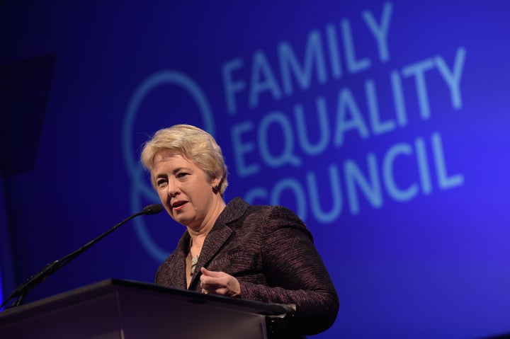 Houston mayor Annise Parker speaks at the Family Equality Council's Los Angeles Awards dinner in Los Angeles, California, on Feb. 28, 2015.