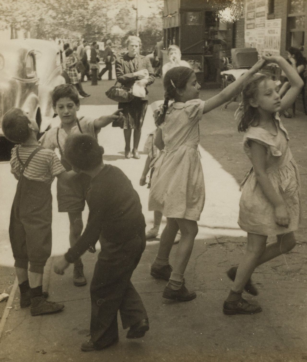 Helen Levitt, "Girls Dancing Above 96th Street Near 1st Avenue A," suite of 5 photographs circa 1940 (Est. $5/7,000)