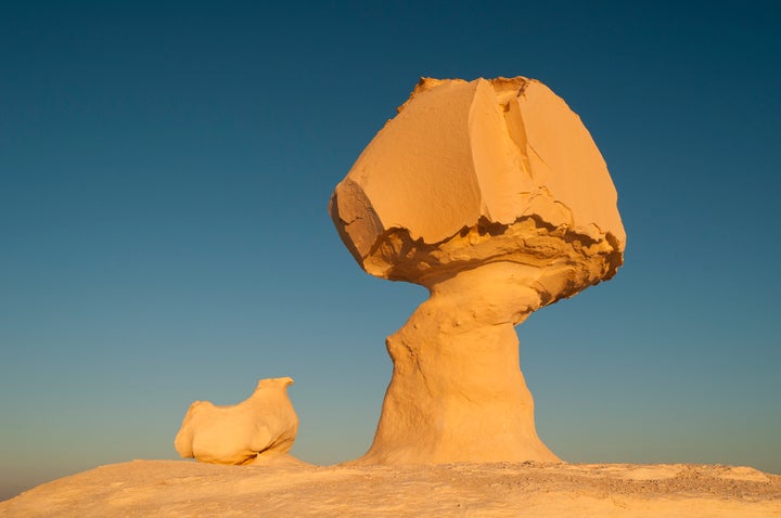 Rock formations near the Farafra oasis in Egypt's Western Desert.