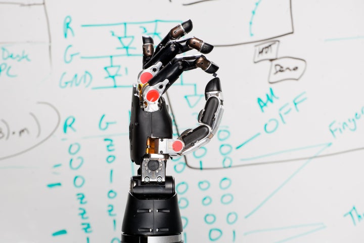 The robotic hand shows off its precise dexterity and pressure.