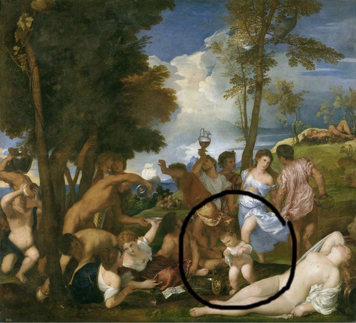 Titian, "The Bacchanal of the Andrians," 1523