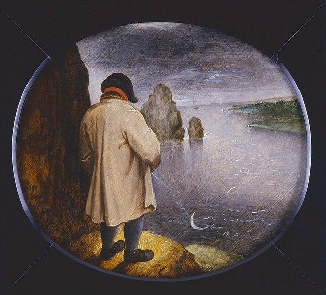 Pieter Brueghel the Younger, "Pissing at the Moon", 1564