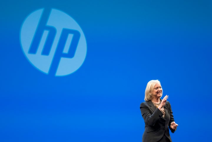 Hewlett-Packard CEO Meg Whitman speaks during the HP Discover 2015 conference in Las Vegas, Nevada, on June 2, 2015.