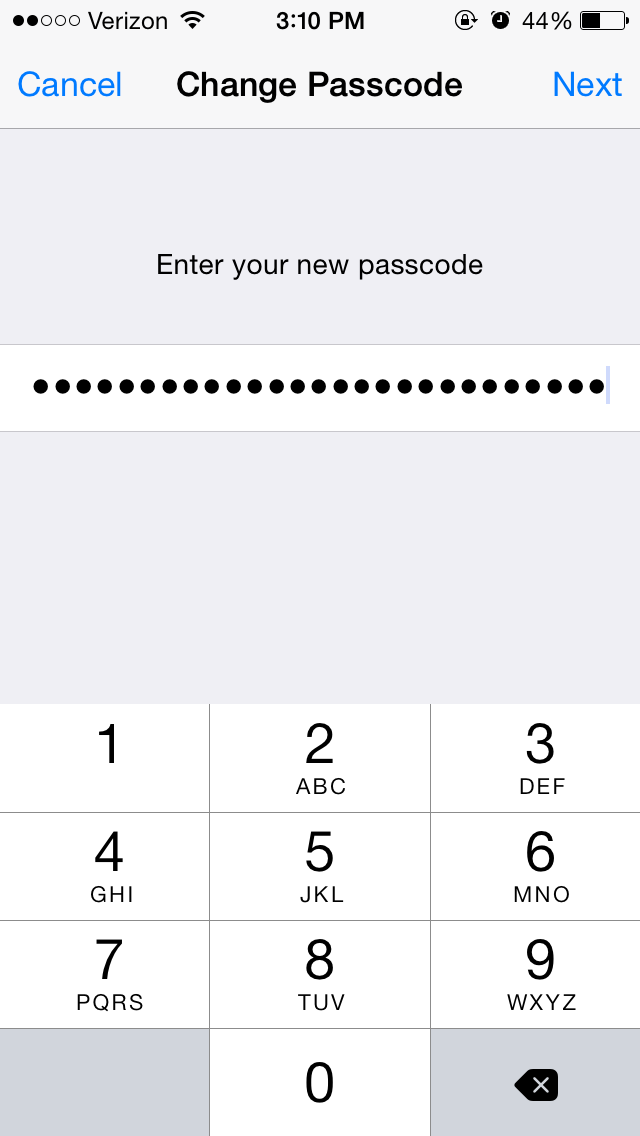 iphone passcode requirement