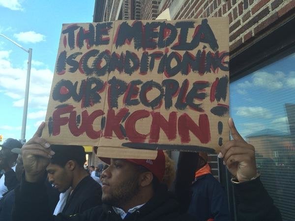 During the Baltimore Uprising, many protesters criticized the media's role in exacerbating the