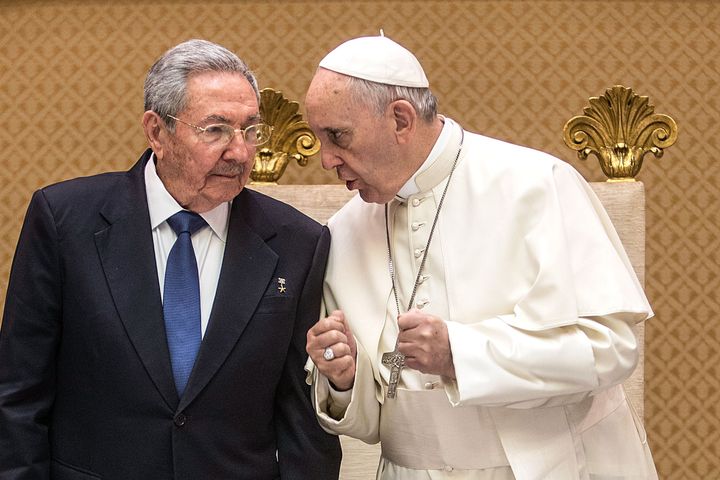 Cuban President Raul Castro and Pope Francis met for the first time during a private audience on May 10 at the Vatican.