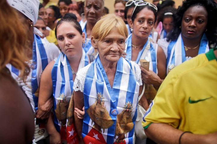Women of Damas de Blanco (Ladies in White), an opposition movement made up of wives and families of jailed dissidents, during a procession for Cuba's Patron Saint Virgen de la Caridad de Cobre (Our Lady of Charity) on Sept. 8 in Havana.