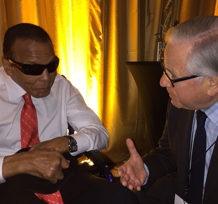 Muhammad Ali received an award for inspirational leadership on Sept. 17, 2015, in a ceremony emceed in part by The Huffington Post's Howard Fineman.