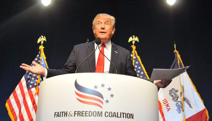 Republican presidential candidate Donald Trump says he thinks Muslims are "great people."