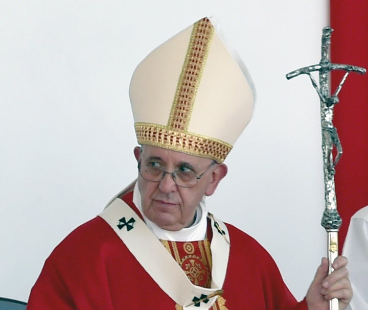 Pope Francis during an open mass at Calixto Garcia Square in Holguin, Cuba, the only stop on the pope's eight-day, six-city tour of Cuba and the United States that has never received a papal visit.