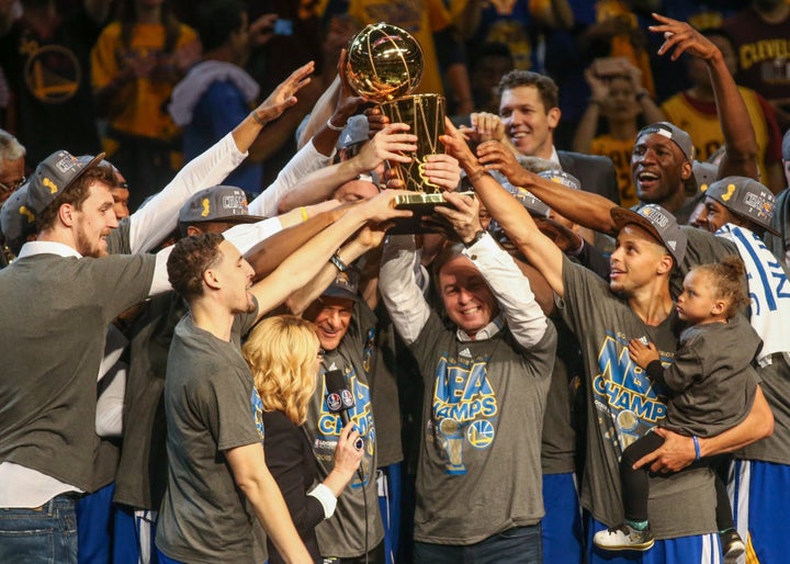 The Golden State Warriors after winning the NBA title.