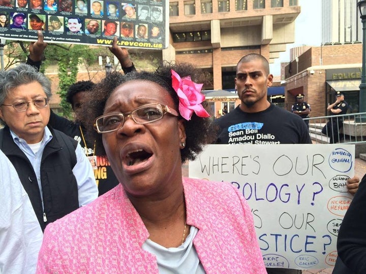 Hertencia Petersen outside One Police Plaza in lower Manhattan on Sept. 22, 2015.