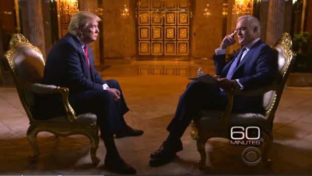 "I love the Muslims," Donald Trump said after CBS anchor Scott Pelley asked why he didn't challenge a supporter's bigoted remark.